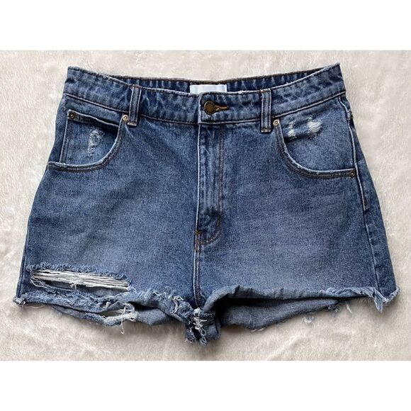 ROLLA'S Dusters High Rise Slim Denim Shorts in Old Rip, Size 29 - Picture 8 of 16